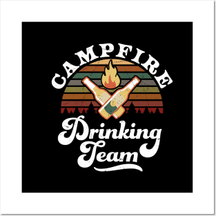 Campfire Drinking Team Camping Posters and Art